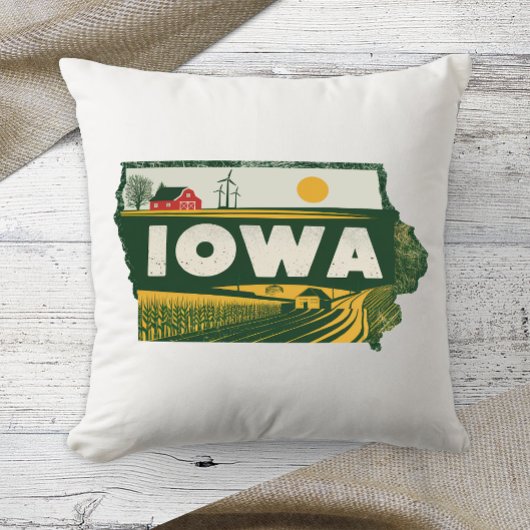 ホーム州レトロカラーアイオワ クッション