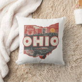 ホーム州レトロカラーオハイオ クッション (ブランケット)