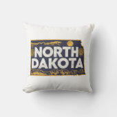 ホーム州レトロカラーノースダコタ クッション (正面)