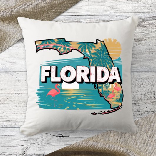 ホーム州レトロカラーフロリダ クッション