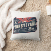 ホーム州レトロカラーペンシルバニア クッション (ブランケット)