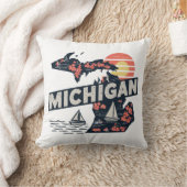 ホーム州レトロカラーミシガン クッション (ブランケット)