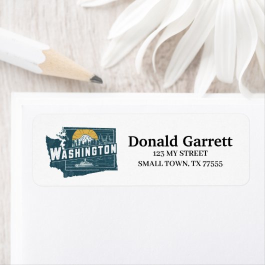 ホーム州ワシントンレトロカラーアドレス ラベル (インサイチュ)