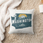 ホーム州ワシントンレトロカラー クッション (ブランケット)