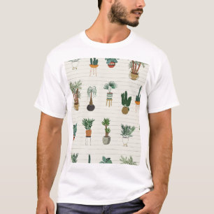 ホーム工場:手描きシームレスインテリア Tシャツ