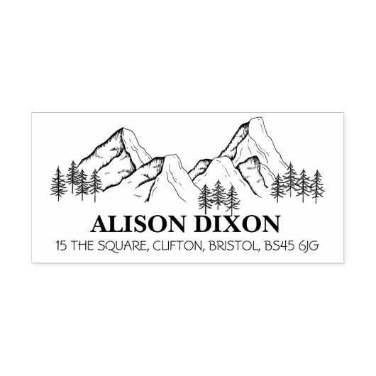 ホーム差出人住所マウンテンビジネス封筒 ラバースタンプ (インプリント)