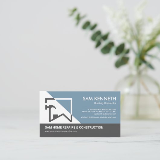 ホーム建物ハンマーフレーム建築 名刺 (スタンド正面)