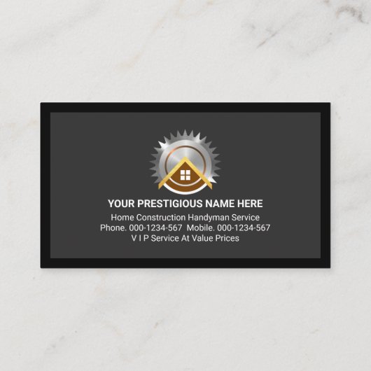 ホーム建物ルーフハンディマンフレーム 名刺 (裏面)