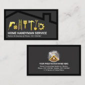 ホーム建物ルーフハンディマンフレーム 名刺 (正面/裏面)