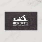 ホーム建築と大工ウッド飛行機ロゴ2 名刺 (正面)