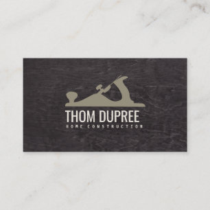 ホーム建築と大工ウッド飛行機ロゴ3 名刺