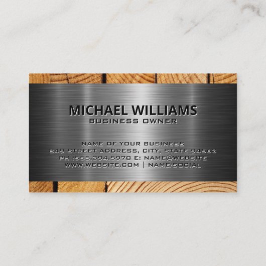 ホーム建築ツールロゴ | 金属と木材 名刺 (裏面)