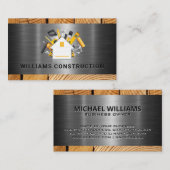 ホーム建築ツールロゴ | 金属と木材 名刺 (正面/裏面)