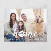ホーム引っ越しましたドッグファミリーペット引越アナウンセメン ポストカード (正面)