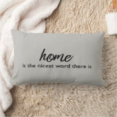 ホーム引用文グレータイポグラフィ |枕 ランバークッション (ブランケット)