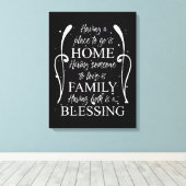 ホーム感動的引用文 – ファミリー賛美- s キャンバスプリント (インサイチュ (ウッドフロア))