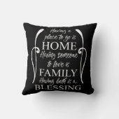 ホーム感動的引用文 – ファミリー賛美- s クッション (裏面)