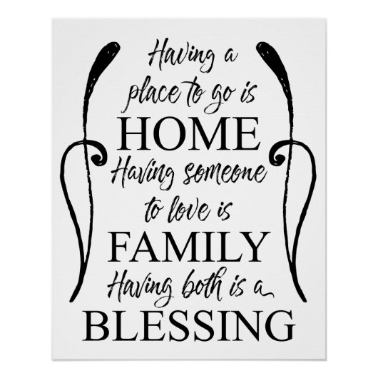 ホーム感動的引用文 – ファミリー賛美- s ポスター (正面)