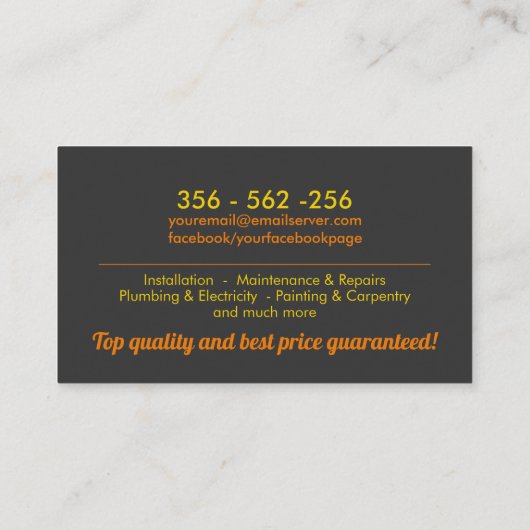 ホーム改善のアイコン – 便利屋サービス 名刺 (裏面)