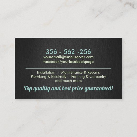 ホーム改善のアイコン – 便利屋サービス 名刺 (裏面)