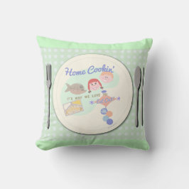 ホーム料理おもしろいレトロフードメルタイムスローガン クッション