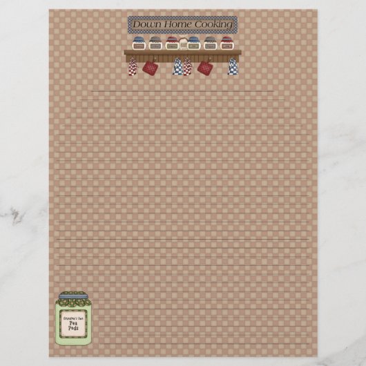 ホーム料理の下のレシピページ（横線） (正面)