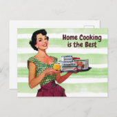 ホーム料理ザ最高のレトロ主婦と食べ物 ポストカード (正面/裏面)