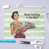 ホーム料理ザ最高のレトロ主婦と食べ物 薄葉紙 (クラフト)