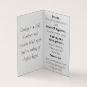 ホーム料理標準セミグロス用シェフ 名刺 (内部)