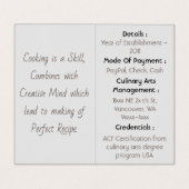 ホーム料理標準セミグロス用シェフ 名刺 (内部フラット)