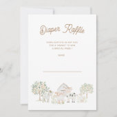 ホーム栽培かわいこちゃんおむつラッフルチケットカード 招待状 (正面)