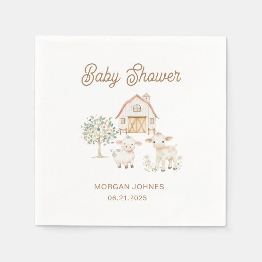 ホーム栽培かわいこちゃんベビーシャワー スタンダードカクテルナプキン (正面)