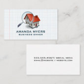 ホーム検索ロゴ | グリッド紙の背景 名刺 (正面/裏面)