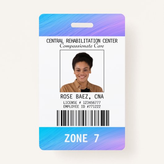 ホーム正常性カラフルセキュリティ写真名バッジ バッジ (正面)