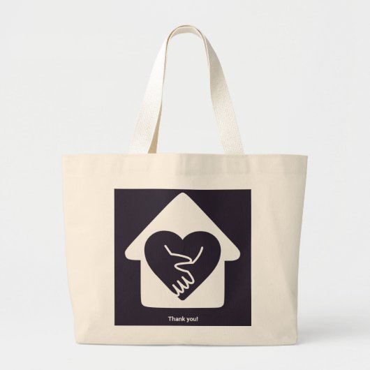ホーム気にプロモーションありがとう ラージトートバッグ (正面)