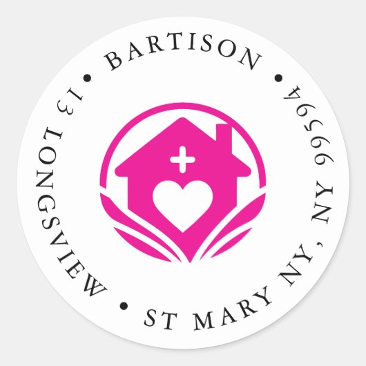 ホーム気に会社のクラシック丸ステッカー ラウンドシール (正面)