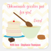 ホーム焼いたグッズラベル スクエアシール (正面)