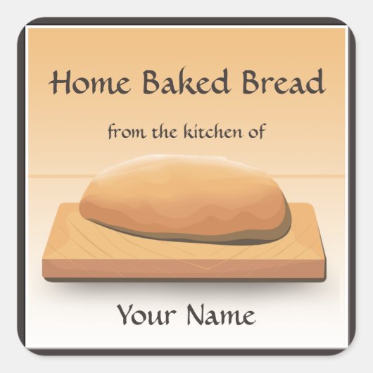 ホーム焼いたブレッドラベルシール スクエアシール (正面)