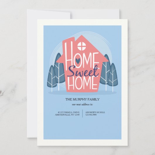 ホーム甘いホームの動きのお知らせ 招待状 (正面)