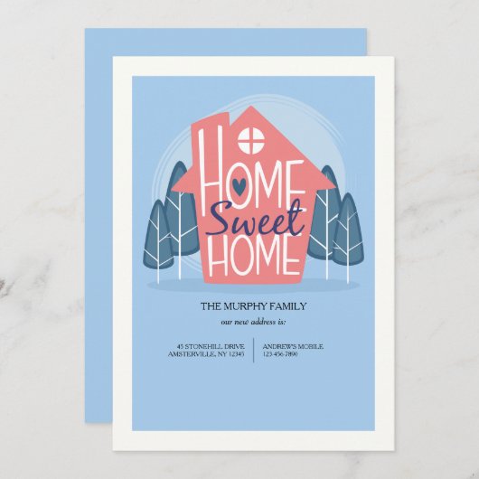 ホーム甘いホームの動きのお知らせ 招待状 (正面/裏面)