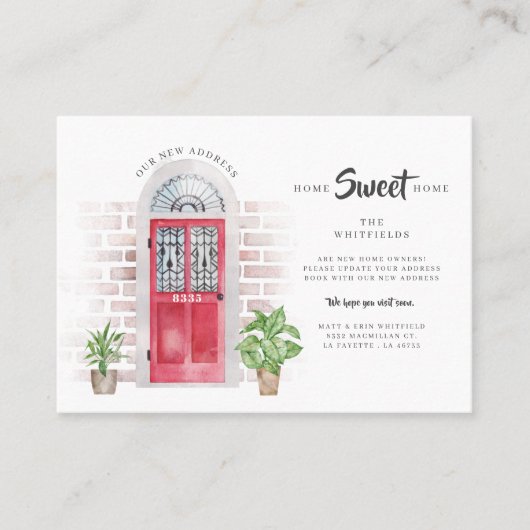 ホーム甘いホームウォーターカラー移動アナウンス 名刺 (正面)