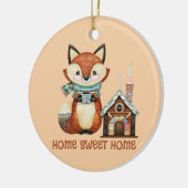 ホーム甘いホームコーヒーのカップで愛らしいフォックス セラミックオーナメント (左)