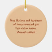 ホーム甘いホームコーヒーのカップで愛らしいフォックス セラミックオーナメント (裏面)