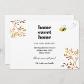 ホーム甘いホームビー金ゴールドの葉の移動 案内状 (正面/裏面)