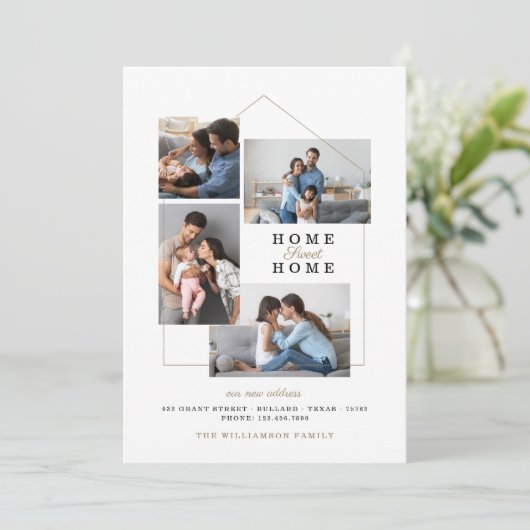 ホーム甘いホームフォトコラージュ新しいアドレス移動 案内状 (スタンド正面)