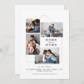 ホーム甘いホームフォトコラージュ新しいアドレス移動 案内状 (正面/裏面)