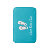 ホーム甘いホームブルービーチビーチサンダルバスマット バスマット (正面縦)