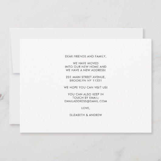 ホーム甘いホーム住所の変更の写真の移動 案内状 (裏面)