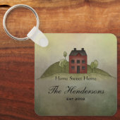 ホーム甘いホーム名パーソナライズされたキーチェーン キーホルダー (正面)
