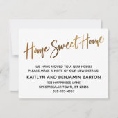 ホーム甘いホーム手書き金ゴールドパターンカード 招待状 (正面)